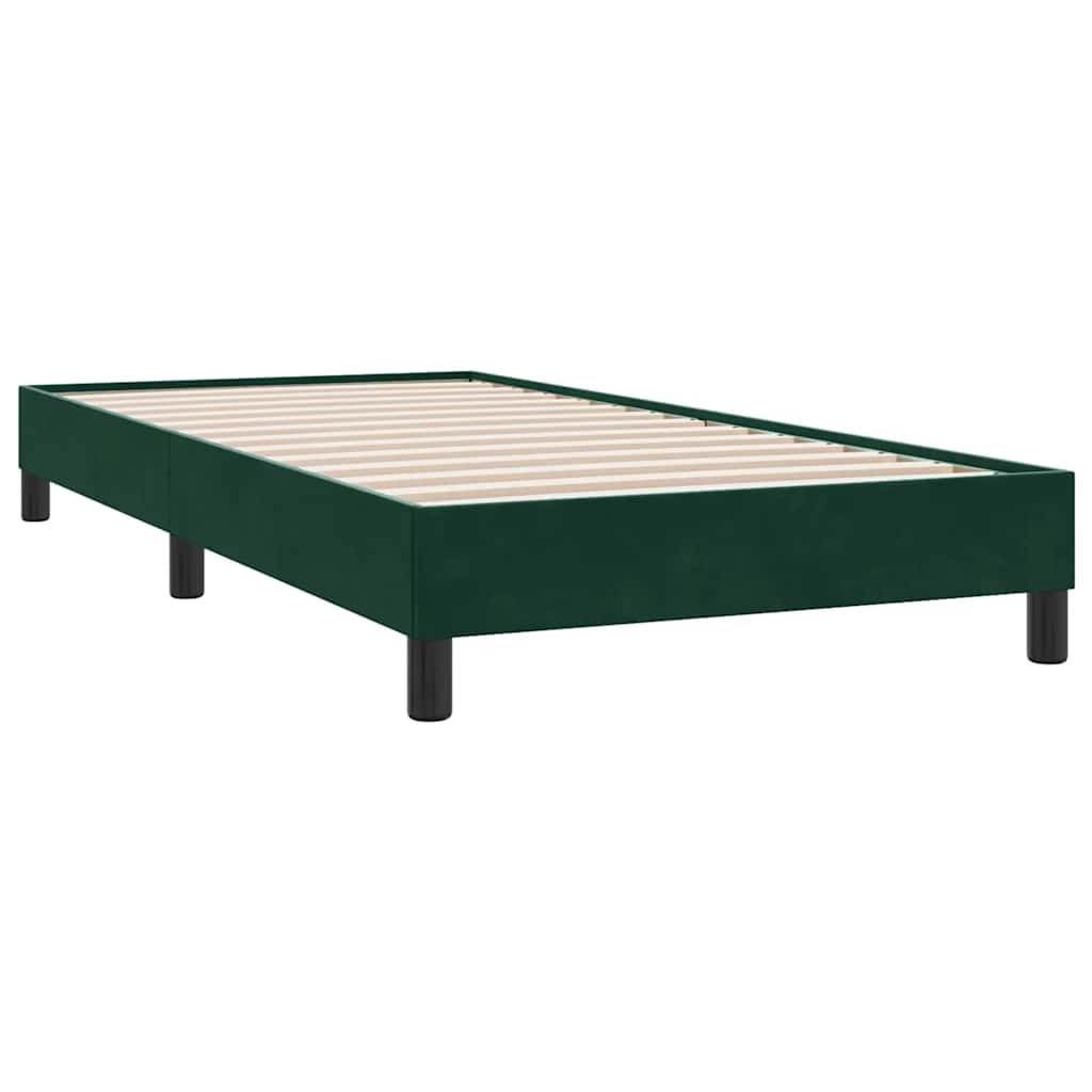 Bettgestell ohne Matratze Dunkelgrün 90x220 cm Samt