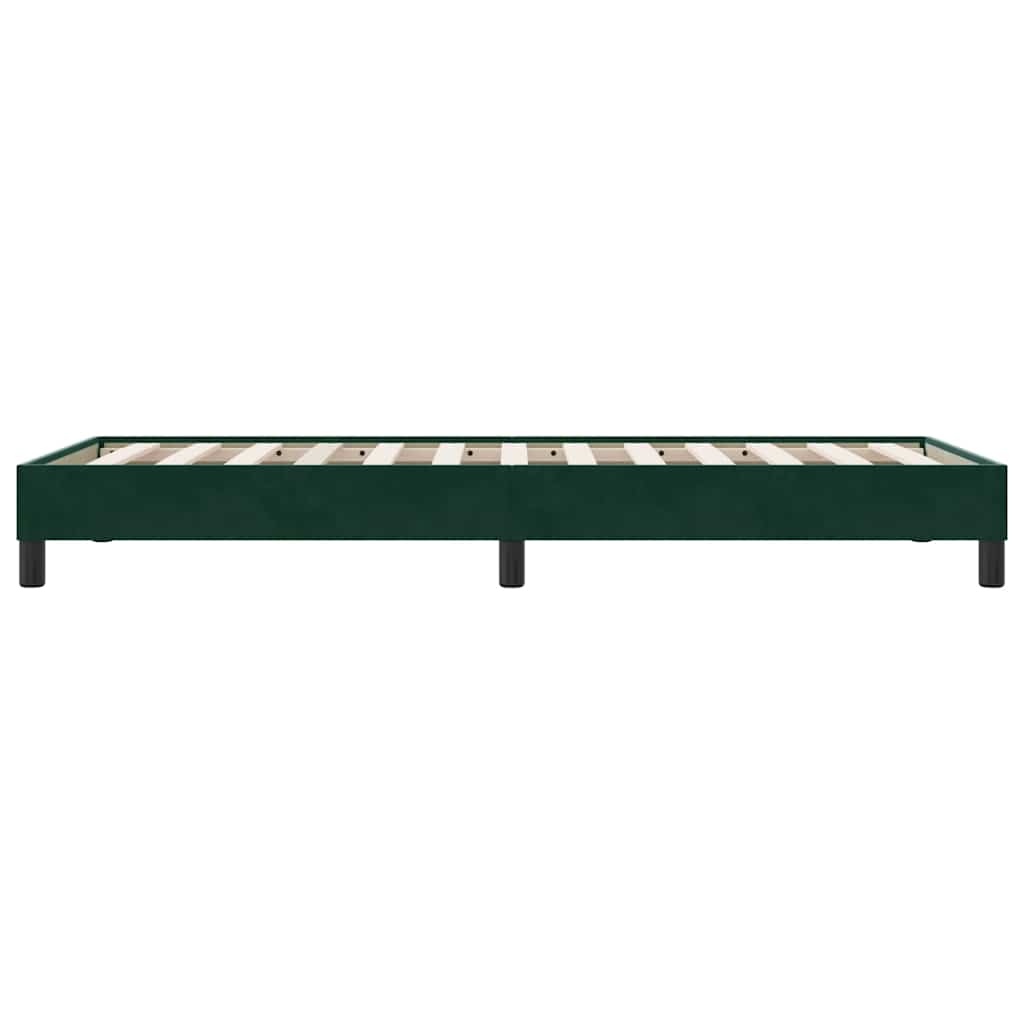 Bettgestell ohne Matratze Dunkelgrün 90x220 cm Samt