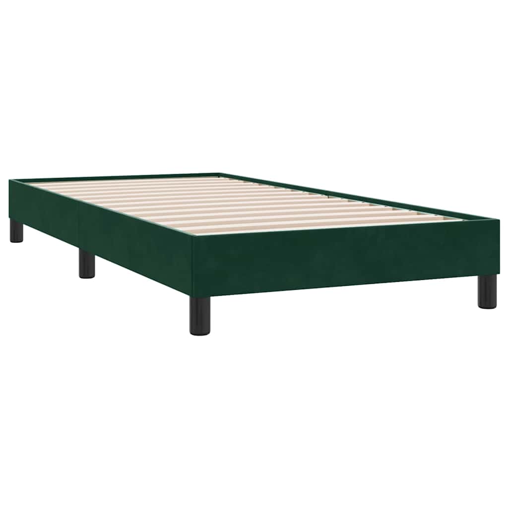 Bettgestell ohne Matratze Dunkelgrün 90x220 cm Samt