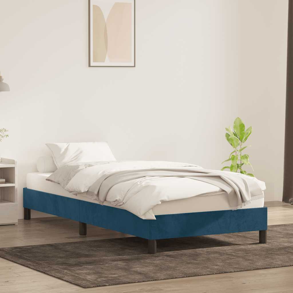 Bettgestell ohne Matratze Dunkelblau 90x220 cm Samt