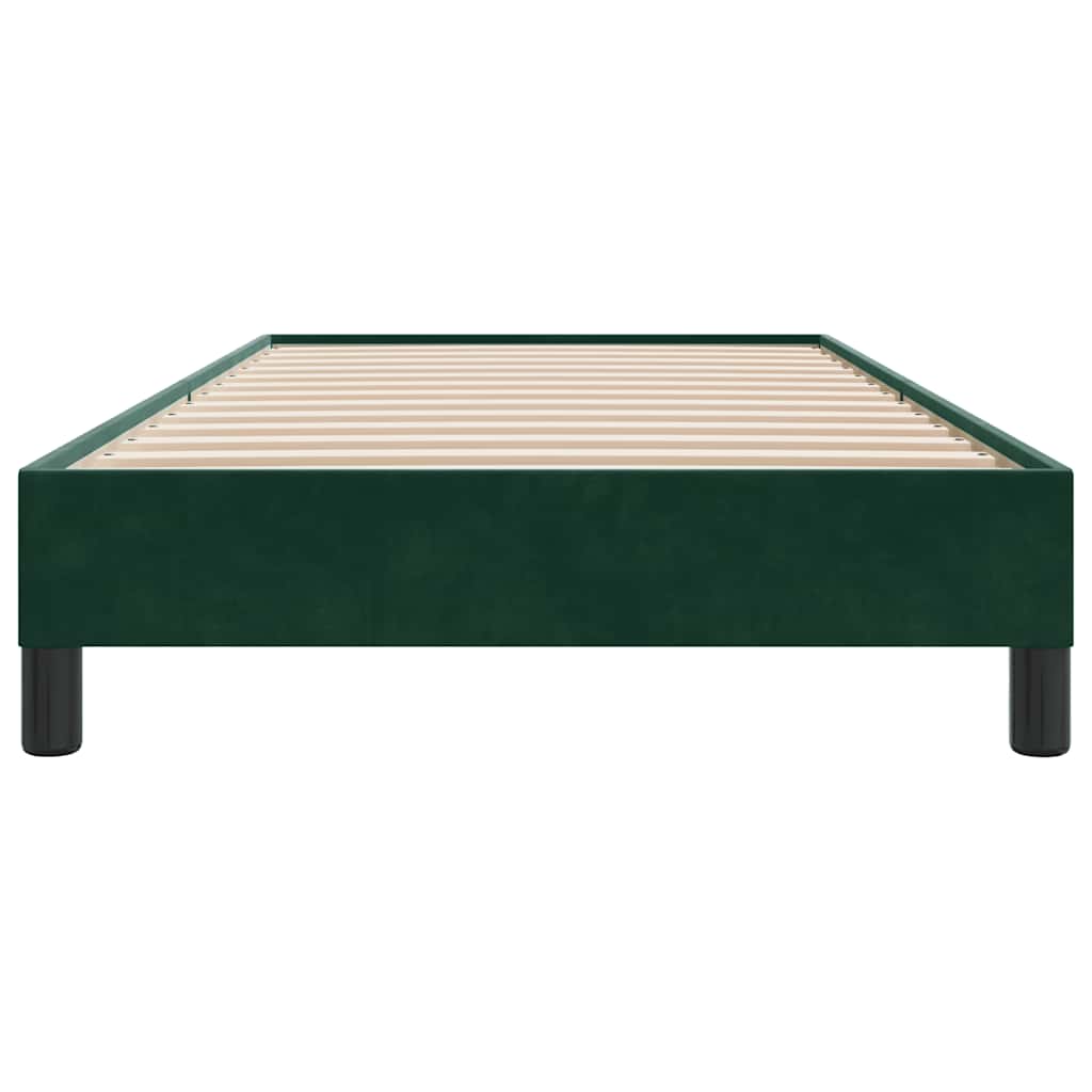 Bettgestell ohne Matratze Dunkelgrün 100x220 cm Samt