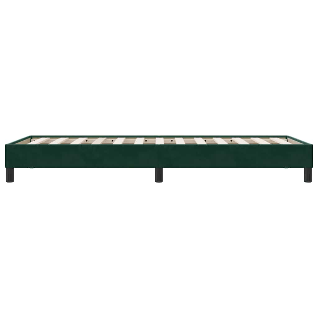 Bettgestell ohne Matratze Dunkelgrün 100x220 cm Samt