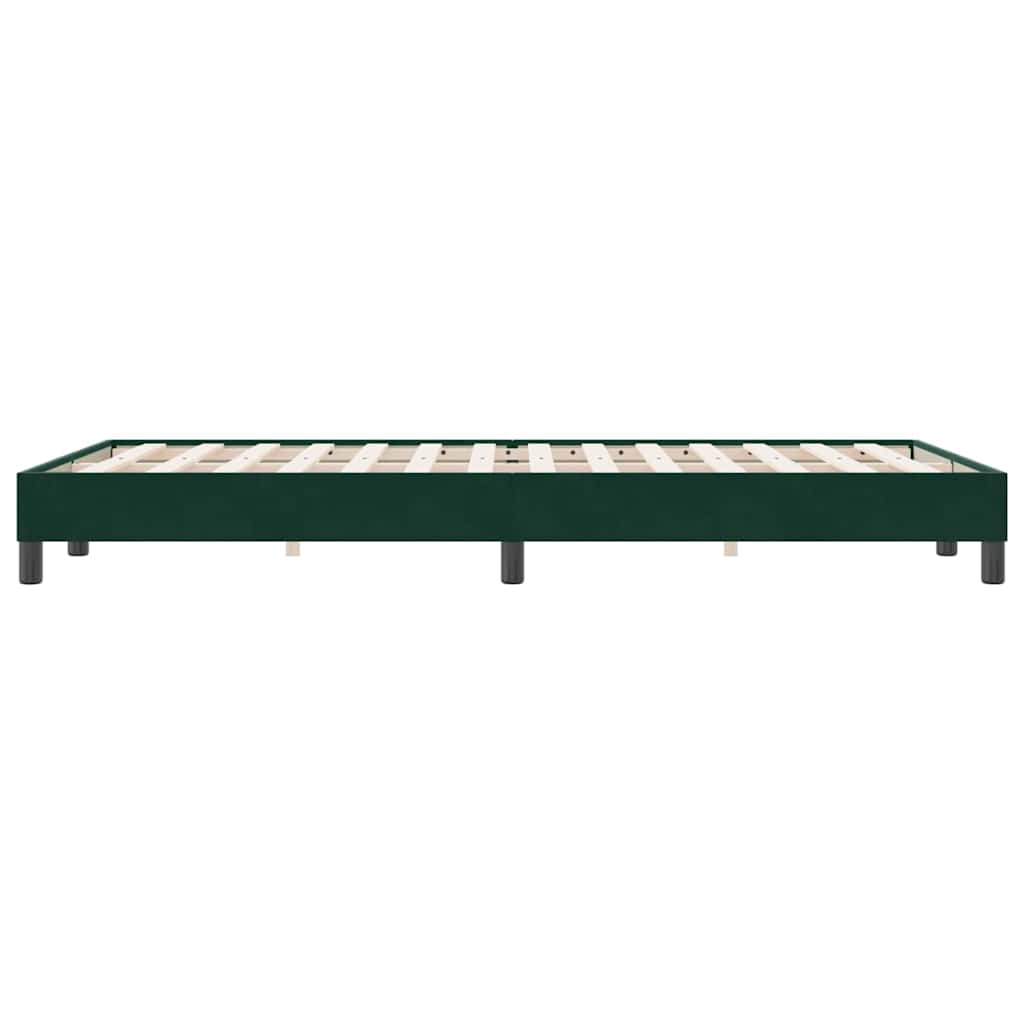 Bettgestell ohne Matratze Dunkelgrün 120x220 cm Samt
