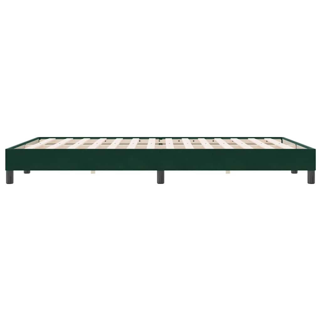 Bettgestell ohne Matratze Dunkelgrün 140x220 cm Samt