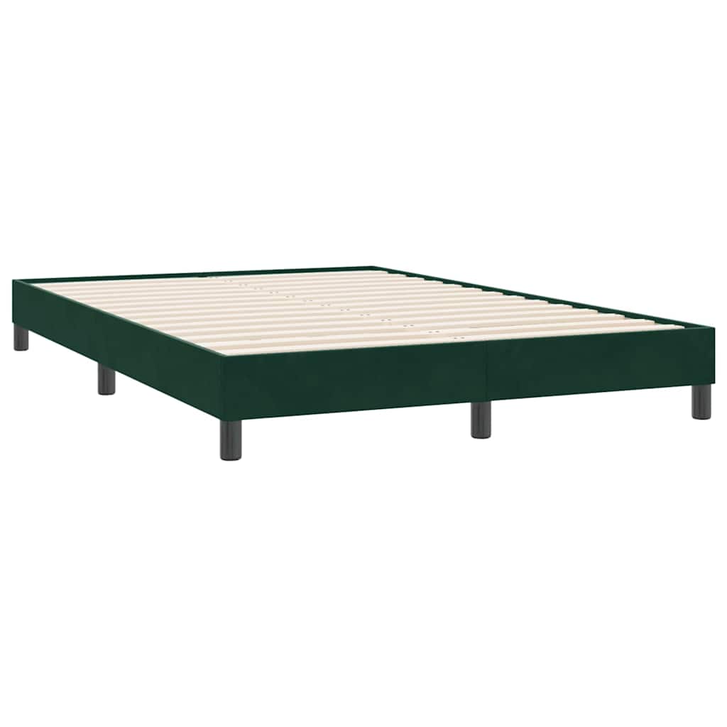 Bettgestell ohne Matratze Dunkelgrün 140x220 cm Samt