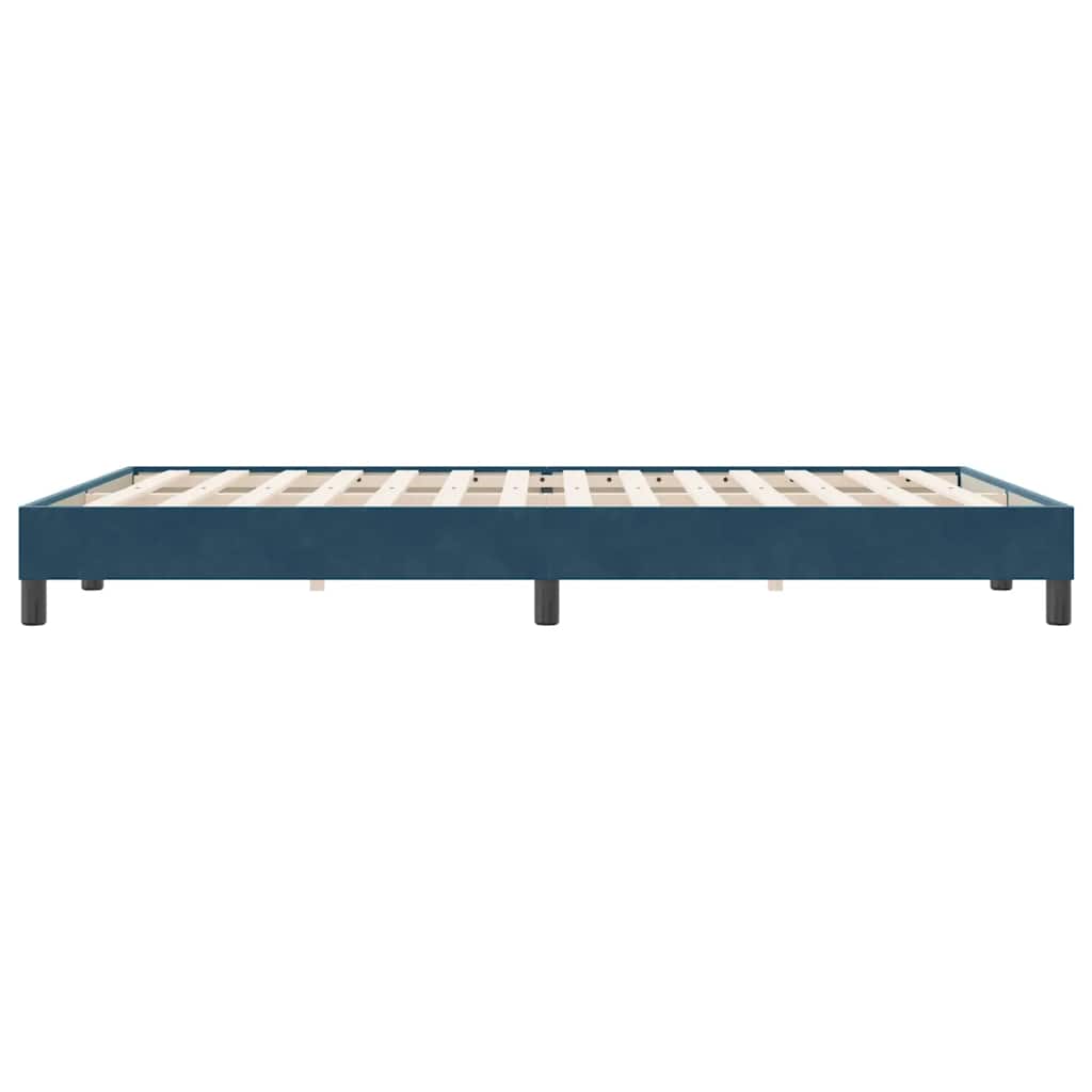 Bettgestell ohne Matratze Dunkelblau 140x220 cm Samt