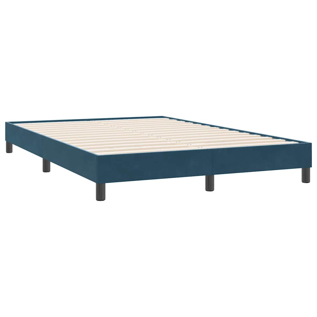 Bettgestell ohne Matratze Dunkelblau 140x220 cm Samt