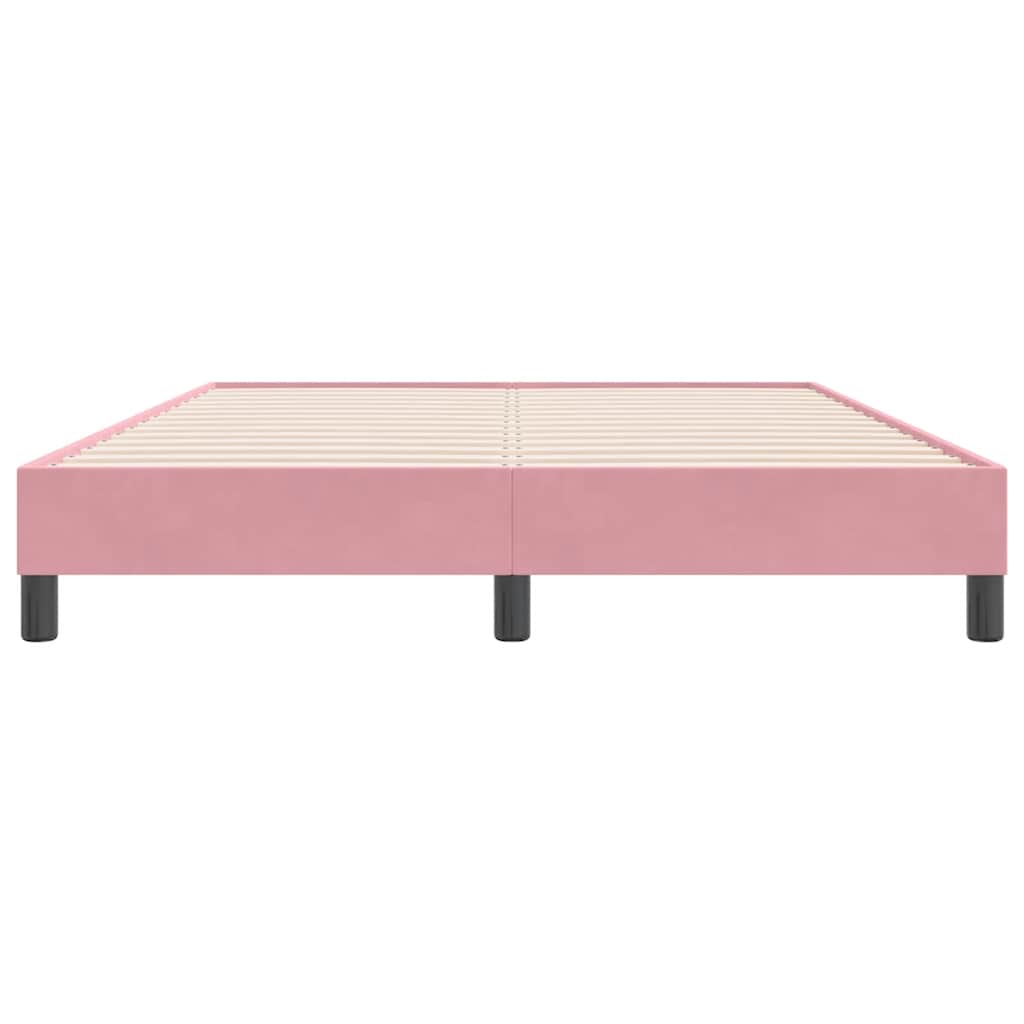 Bettgestell ohne Matratze Rosa 140x220 cm Samt