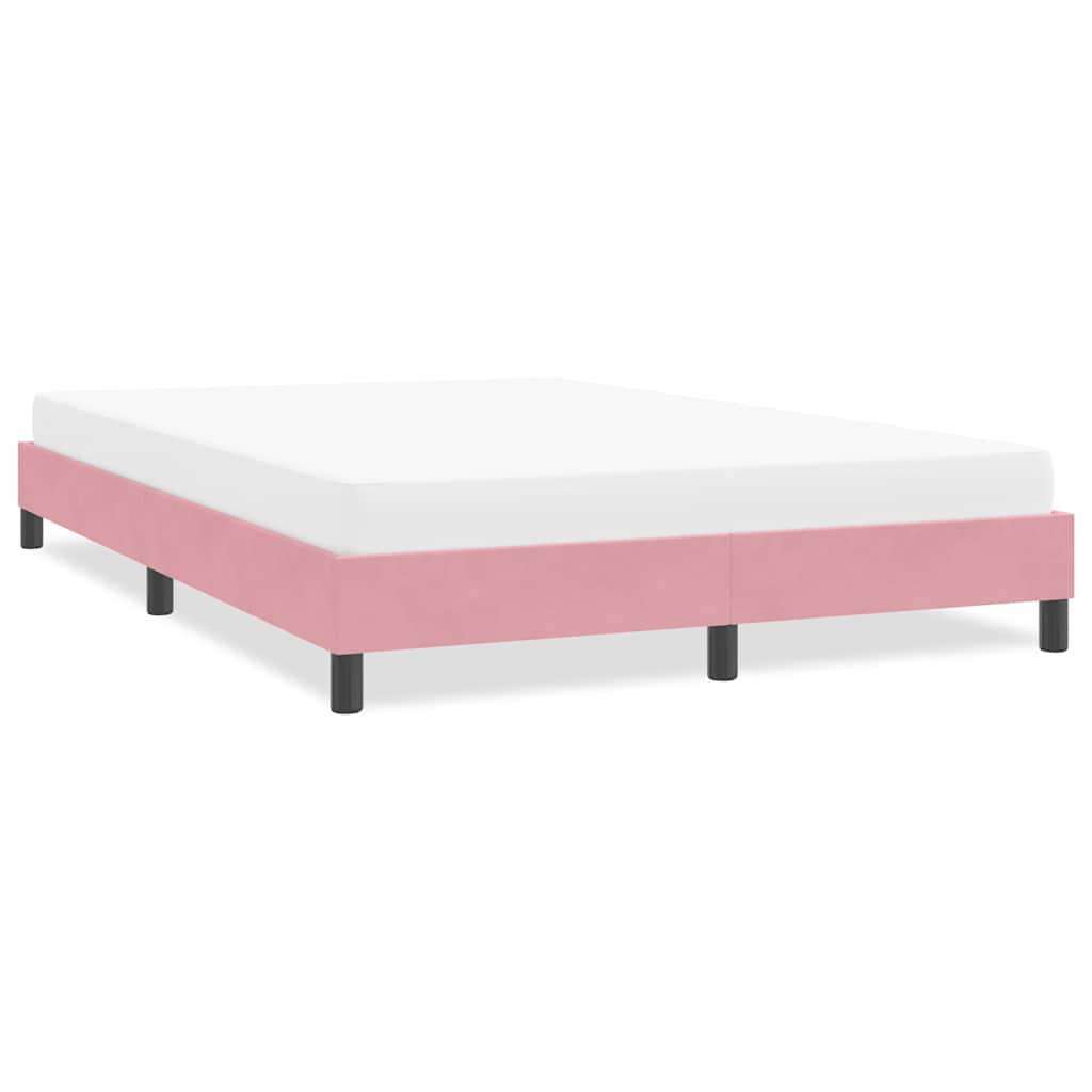 Bettgestell ohne Matratze Rosa 140x220 cm Samt