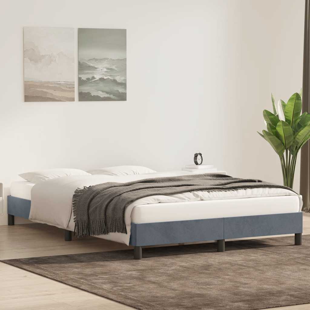 Bettgestell ohne Matratze Dunkelgrau 160x220 cm Samt