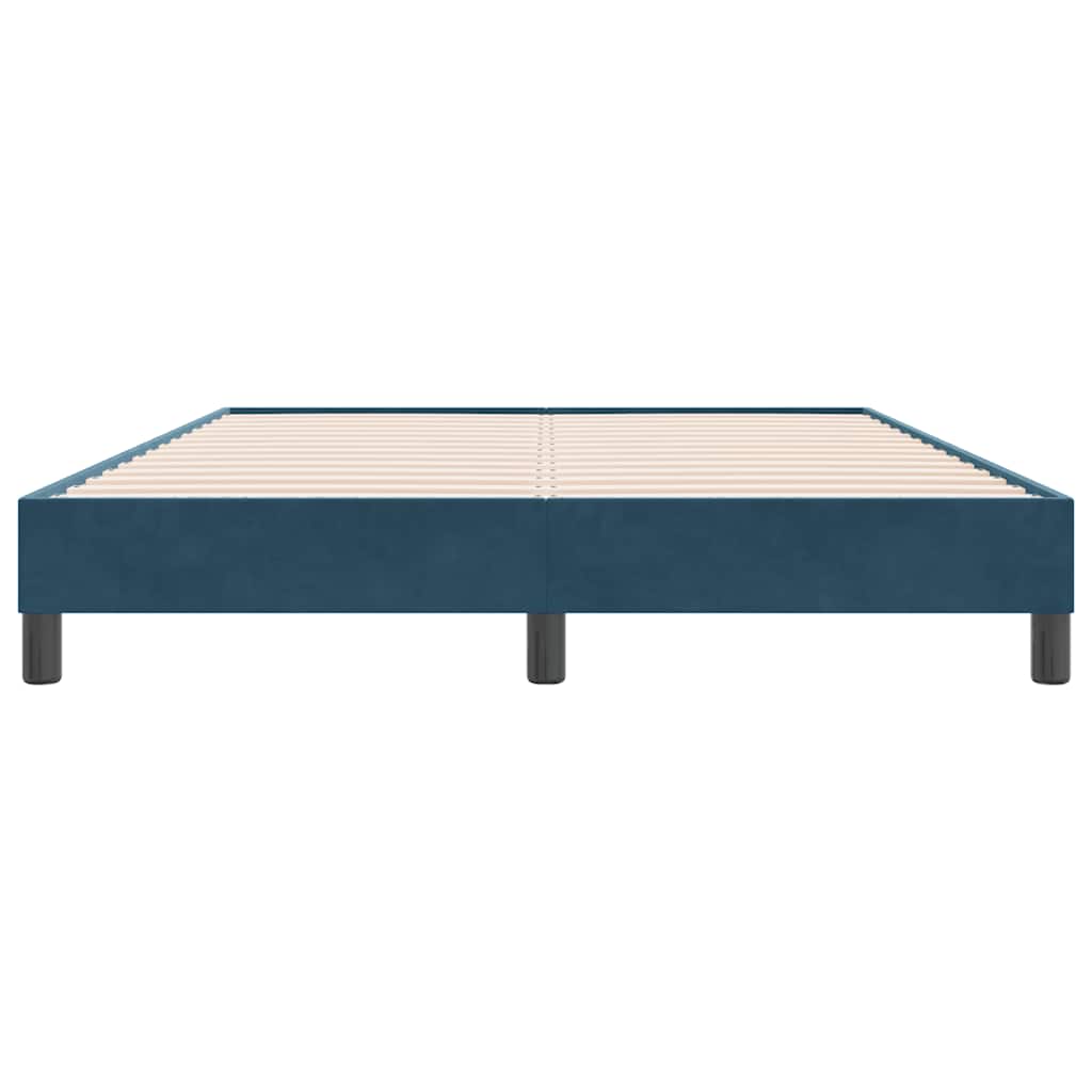 Bettgestell ohne Matratze Dunkelblau 160x220 cm Samt