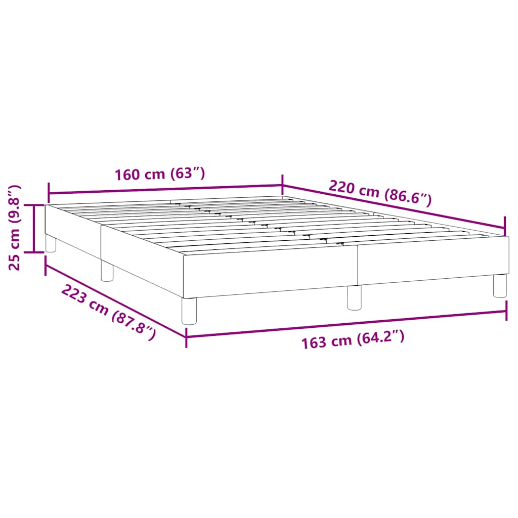 Bettgestell ohne Matratze Rosa 160x220 cm Samt