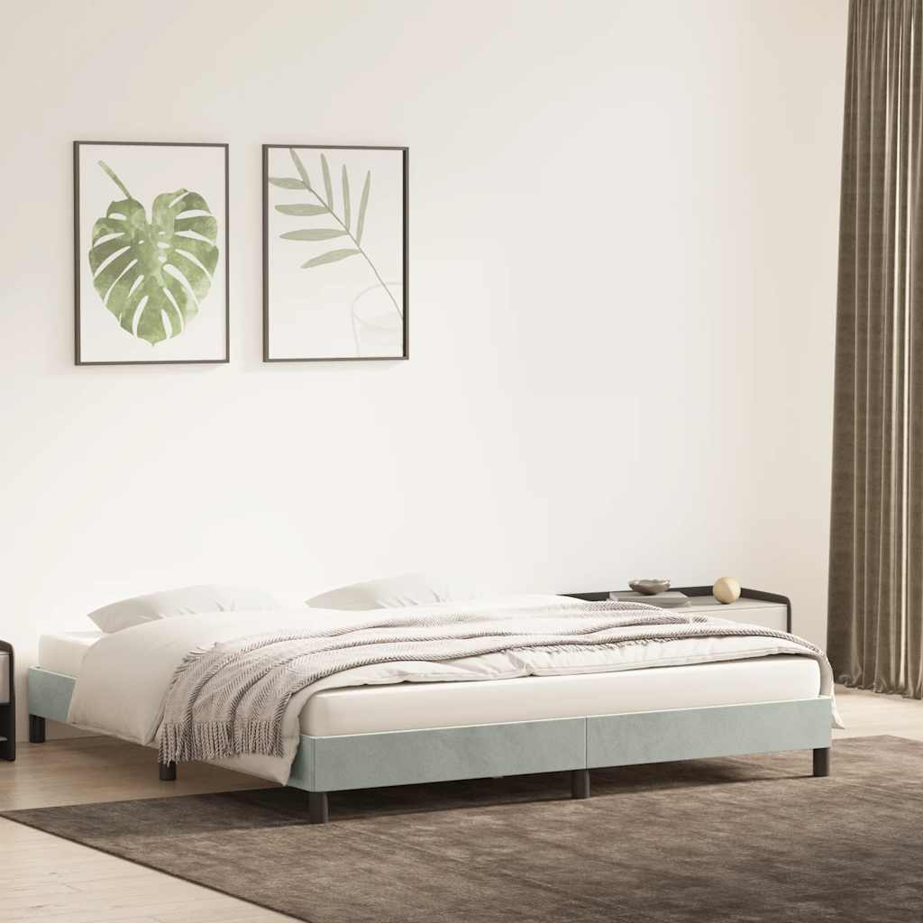 Bettgestell ohne Matratze Hellgrau 180x220 cm Samt
