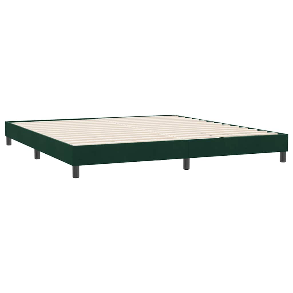 Bettgestell ohne Matratze Dunkelgrün 180x220 cm Samt