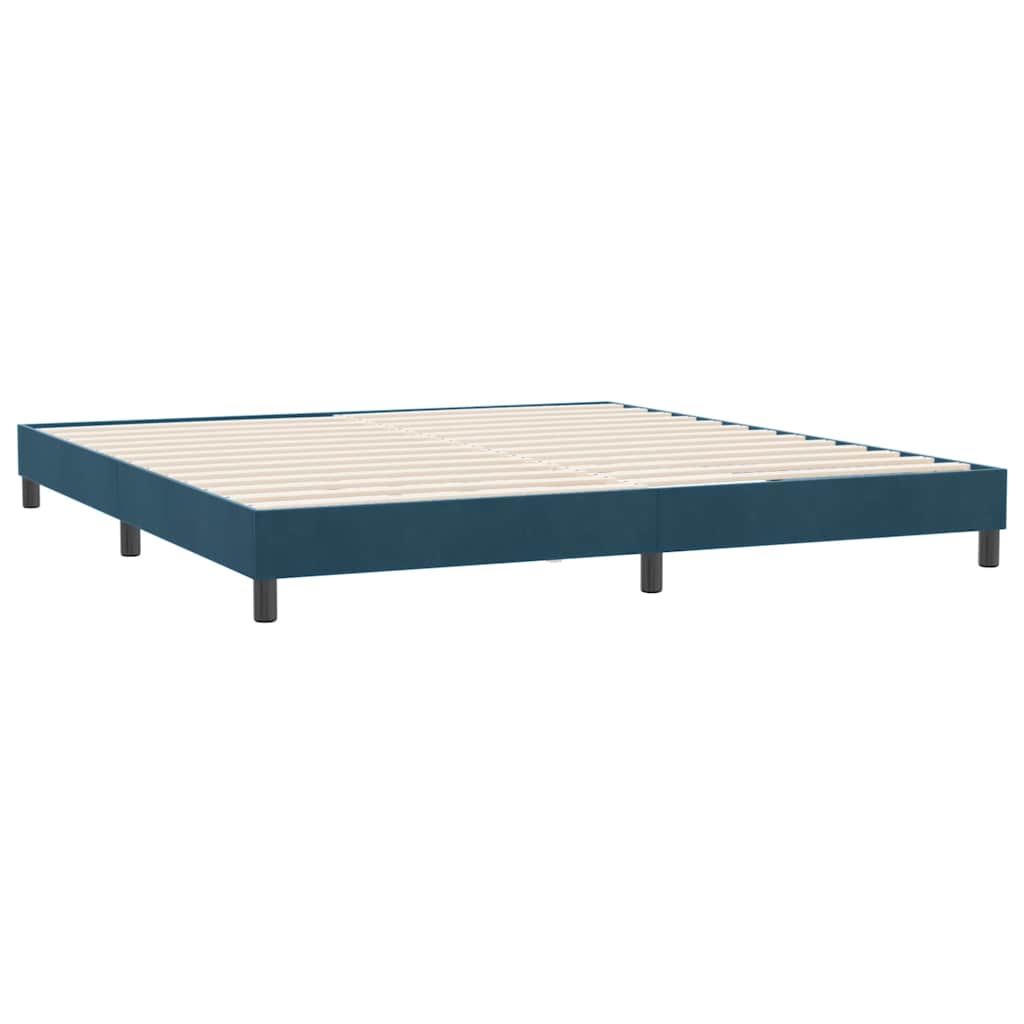 Bettgestell ohne Matratze Dunkelblau 180x220 cm Samt
