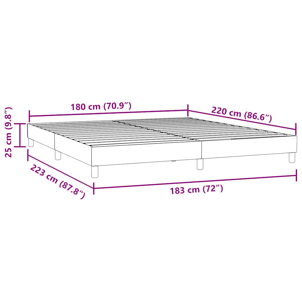 Bettgestell ohne Matratze Rosa 180x220 cm Samt