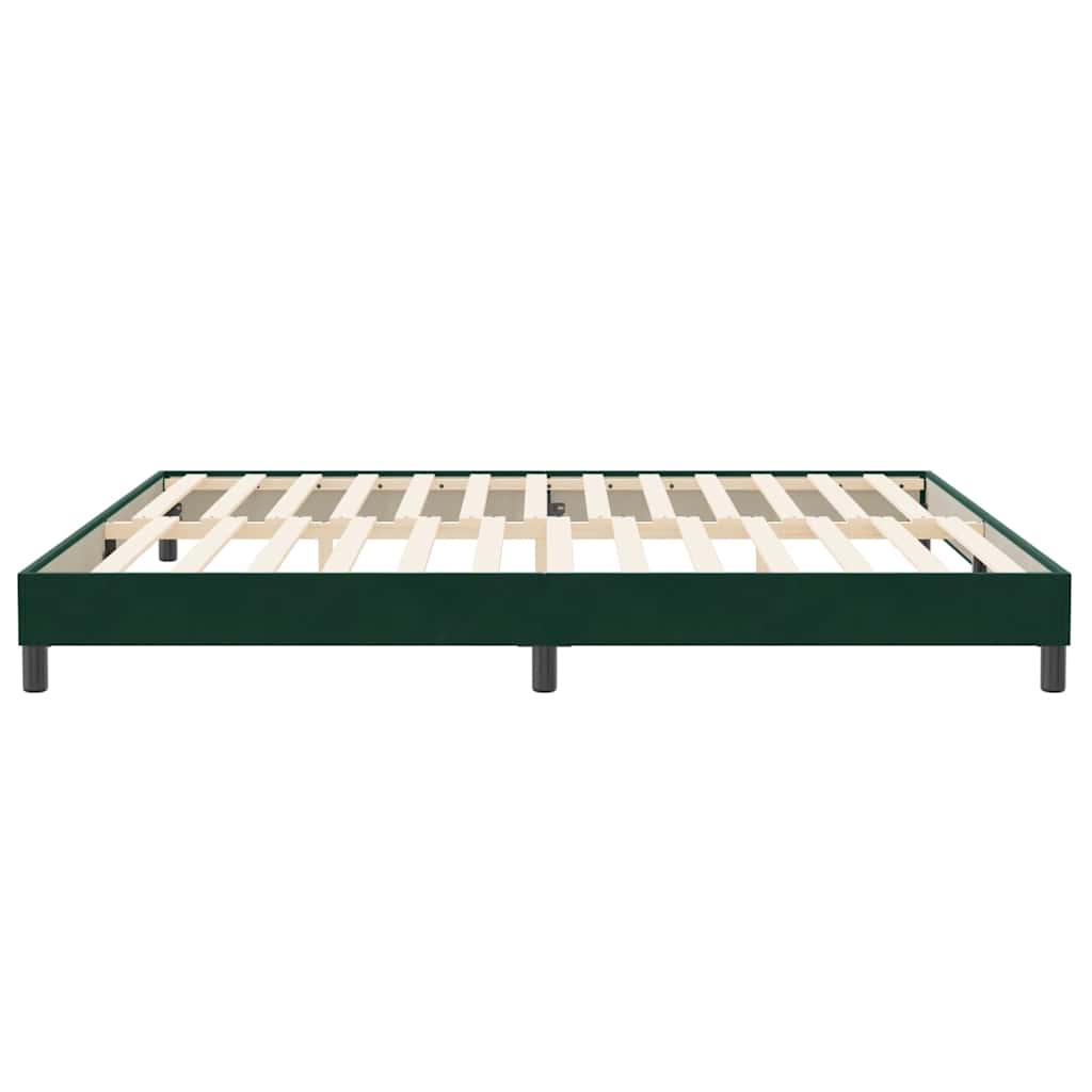 Bettgestell ohne Matratze Dunkelgrün 200x220 cm Samt