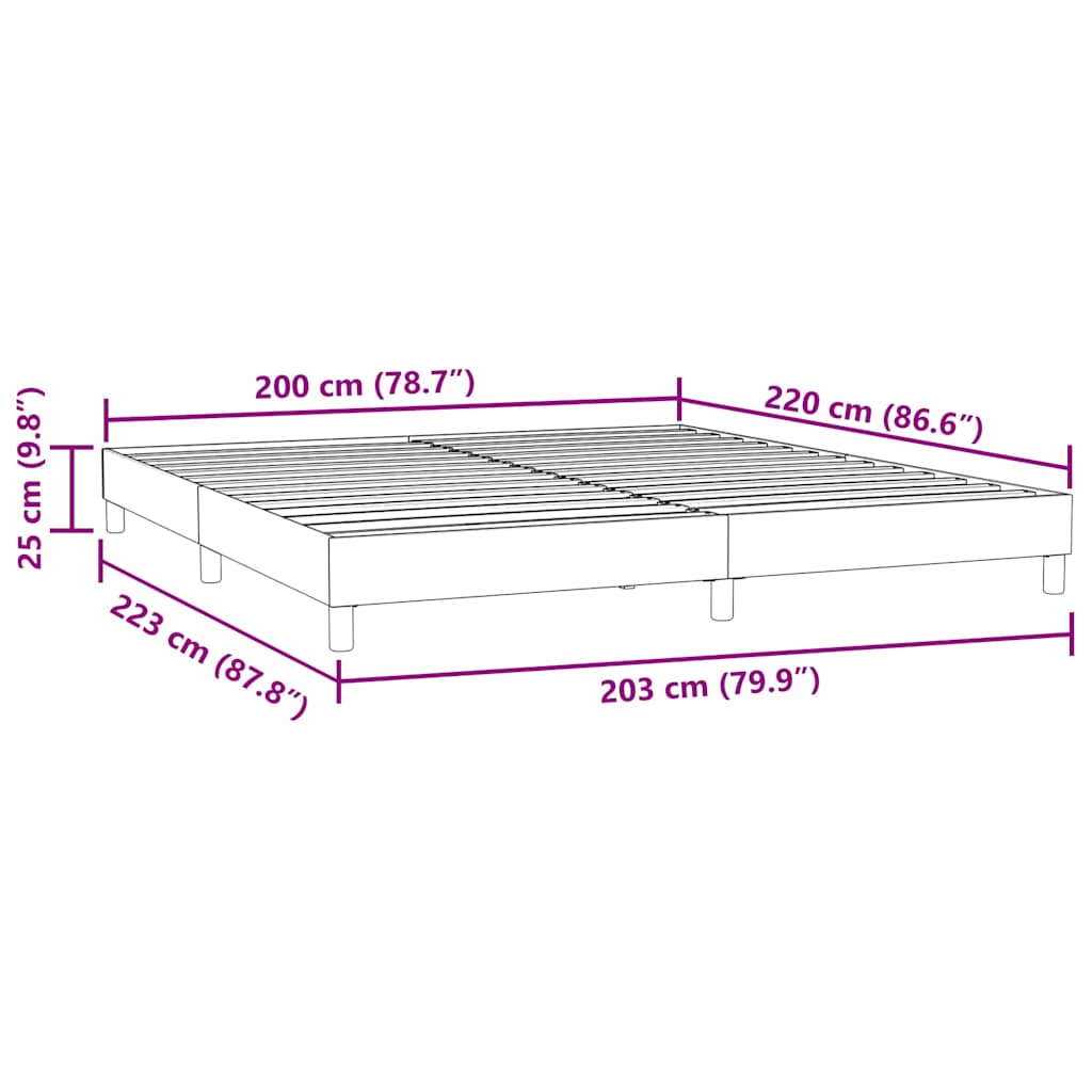 Bettgestell ohne Matratze Dunkelgrün 200x220 cm Samt