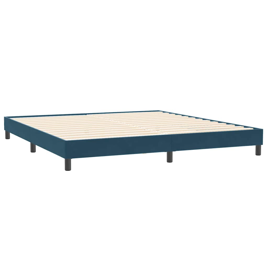 Bettgestell ohne Matratze Dunkelblau 200x220 cm Samt