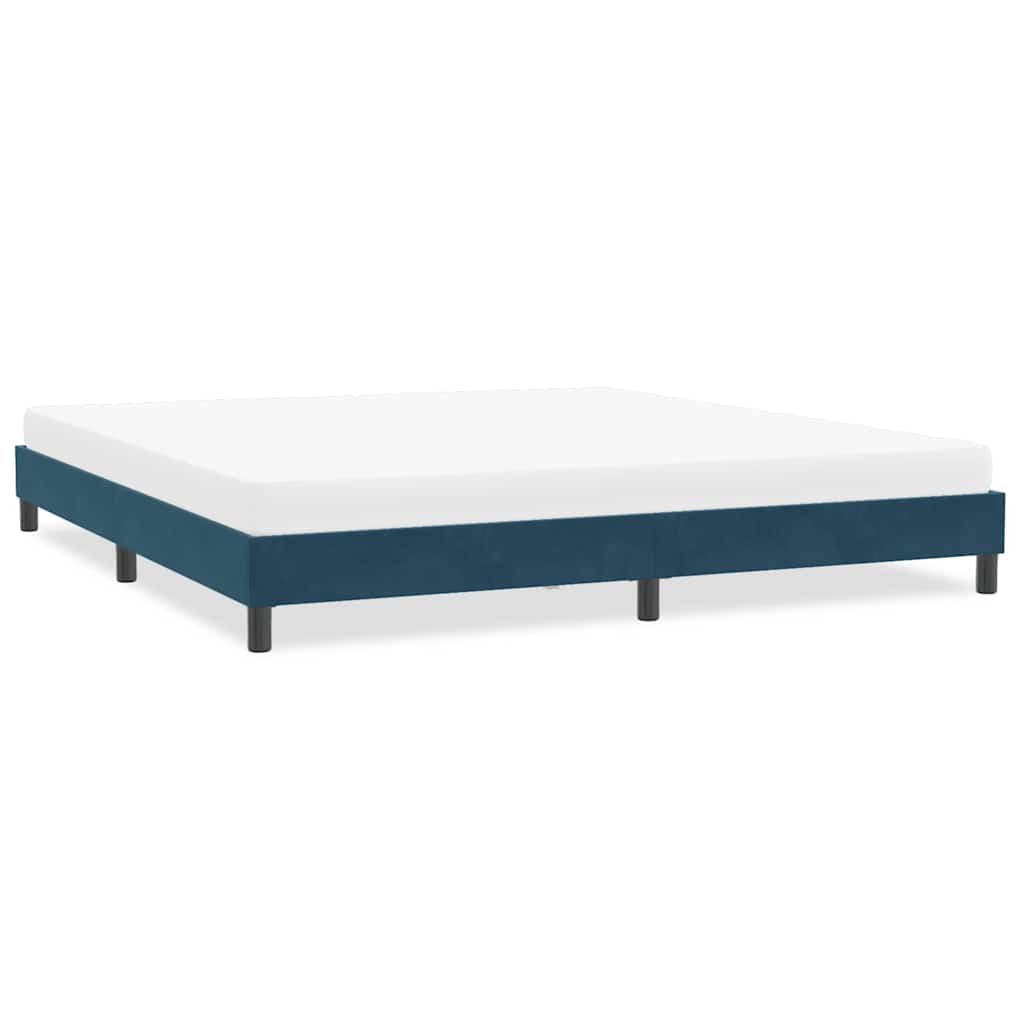 Bettgestell ohne Matratze Dunkelblau 200x220 cm Samt