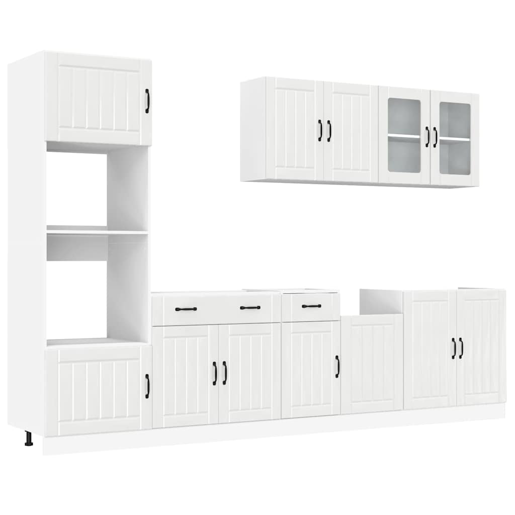 7-tlg. Küchenschrank-Set Lucca Hochglanz-Weiß Holzwerkstoff