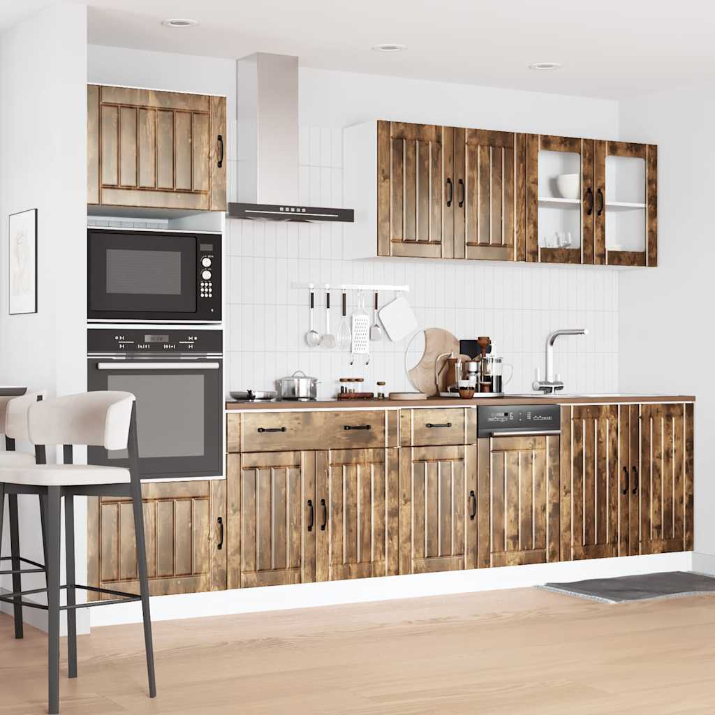 7-tlg. Küchenschrank-Set Lucca Räuchereiche Holzwerkstoff