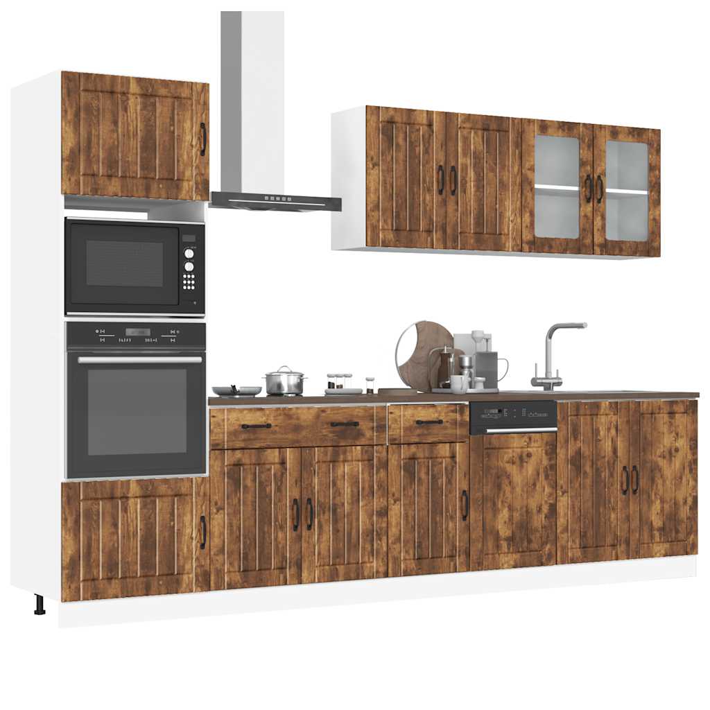 7-tlg. Küchenschrank-Set Lucca Räuchereiche Holzwerkstoff