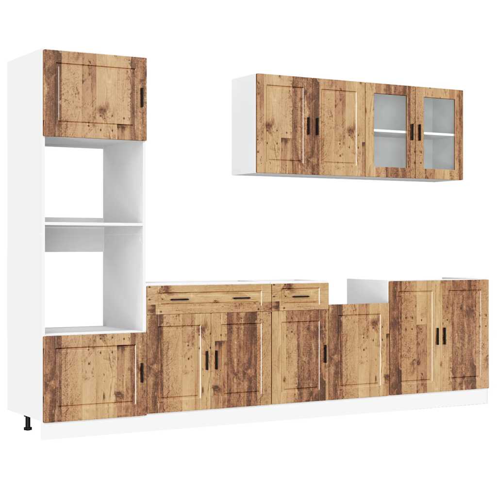 7-tlg. Küchenschrank-Set Porto Altholz-Optik Holzwerkstoff