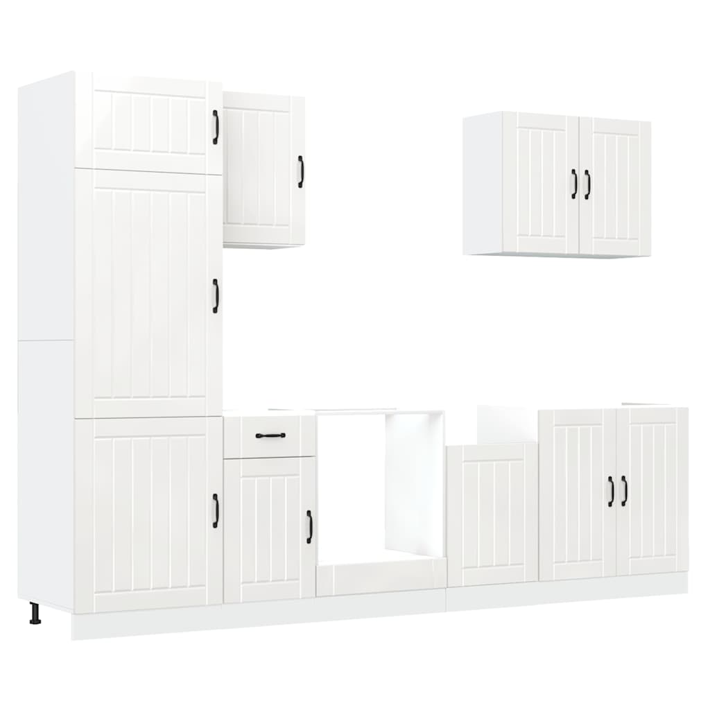 7-tlg. Küchenschrank-Set Lucca Weiß Holzwerkstoff