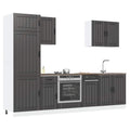 7-tlg. Küchenschrank-Set Lucca Schwarz Holzwerkstoff