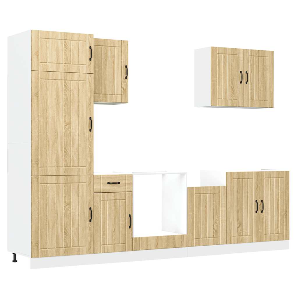 7-tlg. Küchenschrank-Set Lucca Sonoma-Eiche Holzwerkstoff