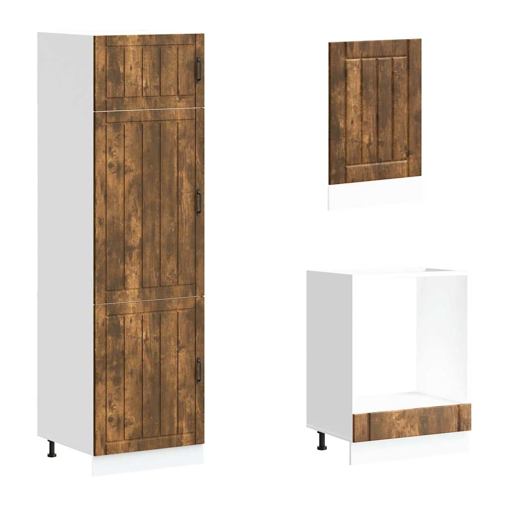 7-tlg. Küchenschrank-Set Lucca Räuchereiche Holzwerkstoff