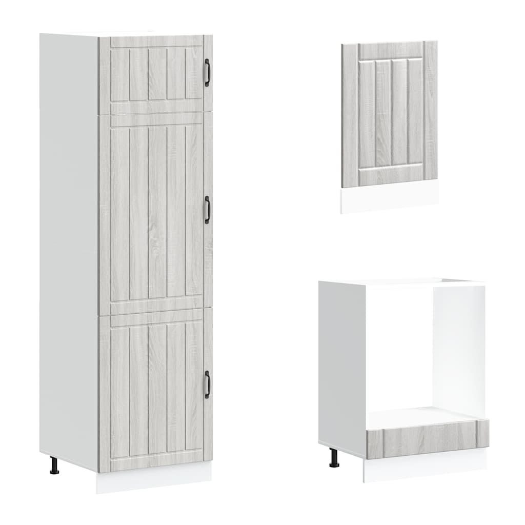 7-tlg. Küchenschrank-Set Lucca Grau Sonoma Holzwerkstoff