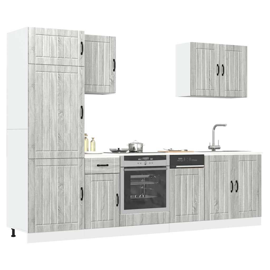 7-tlg. Küchenschrank-Set Lucca Grau Sonoma Holzwerkstoff