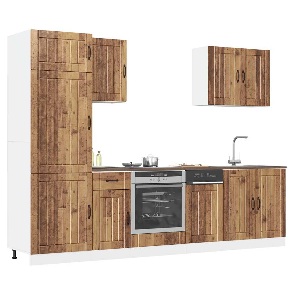 7-tlg. Küchenschrank-Set Lucca Altholz-Optik Holzwerkstoff