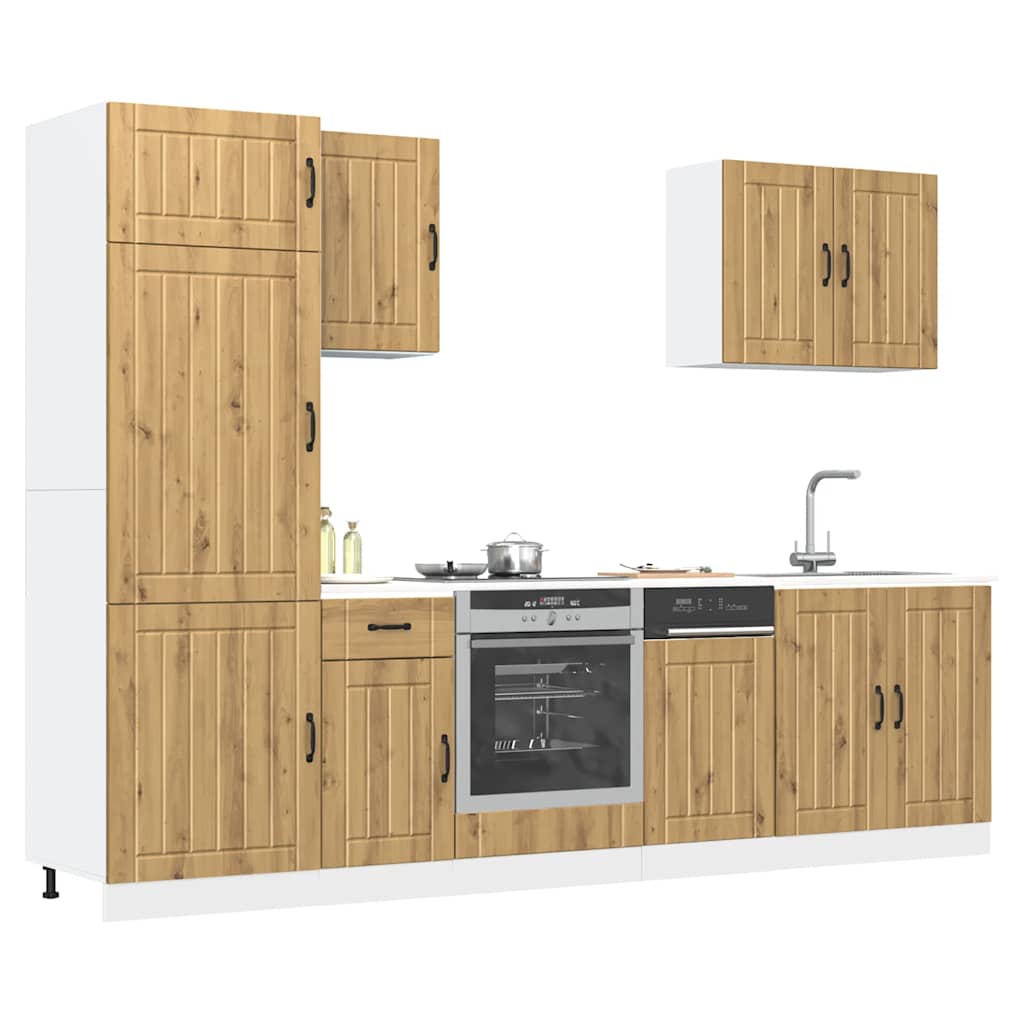 7-tlg. Küchenschrank-Set Lucca Artisan-Eiche Holzwerkstoff
