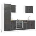7-tlg. Küchenschrank-Set Porto Schwarz Holzwerkstoff