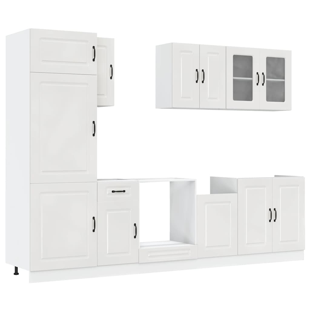 8-tlg. Küchenschrank-Set Kalmar Kalmar Hochglanz-Weiß Holzwerkstoff