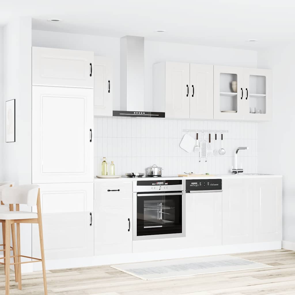 8-tlg. Küchenschrank-Set Kalmar Kalmar Hochglanz-Weiß Holzwerkstoff