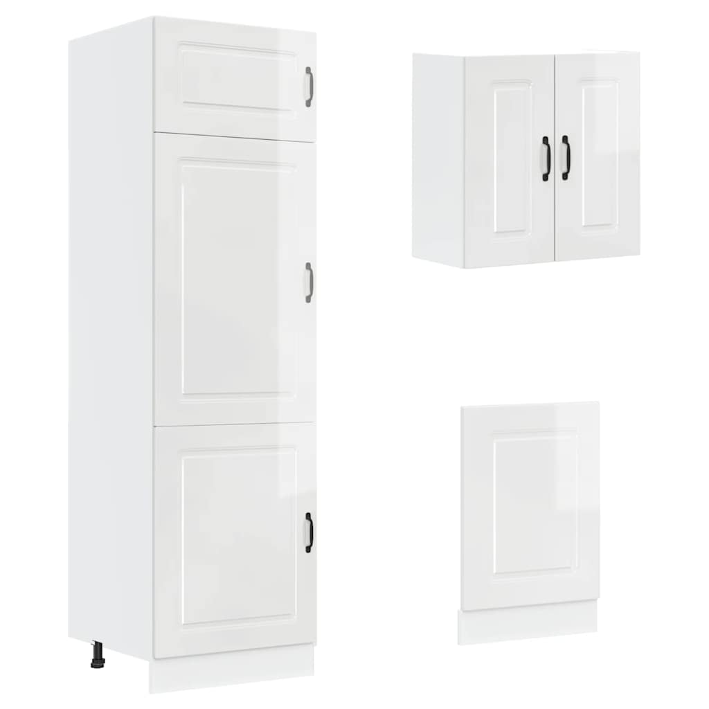 8-tlg. Küchenschrank-Set Kalmar Kalmar Hochglanz-Weiß Holzwerkstoff