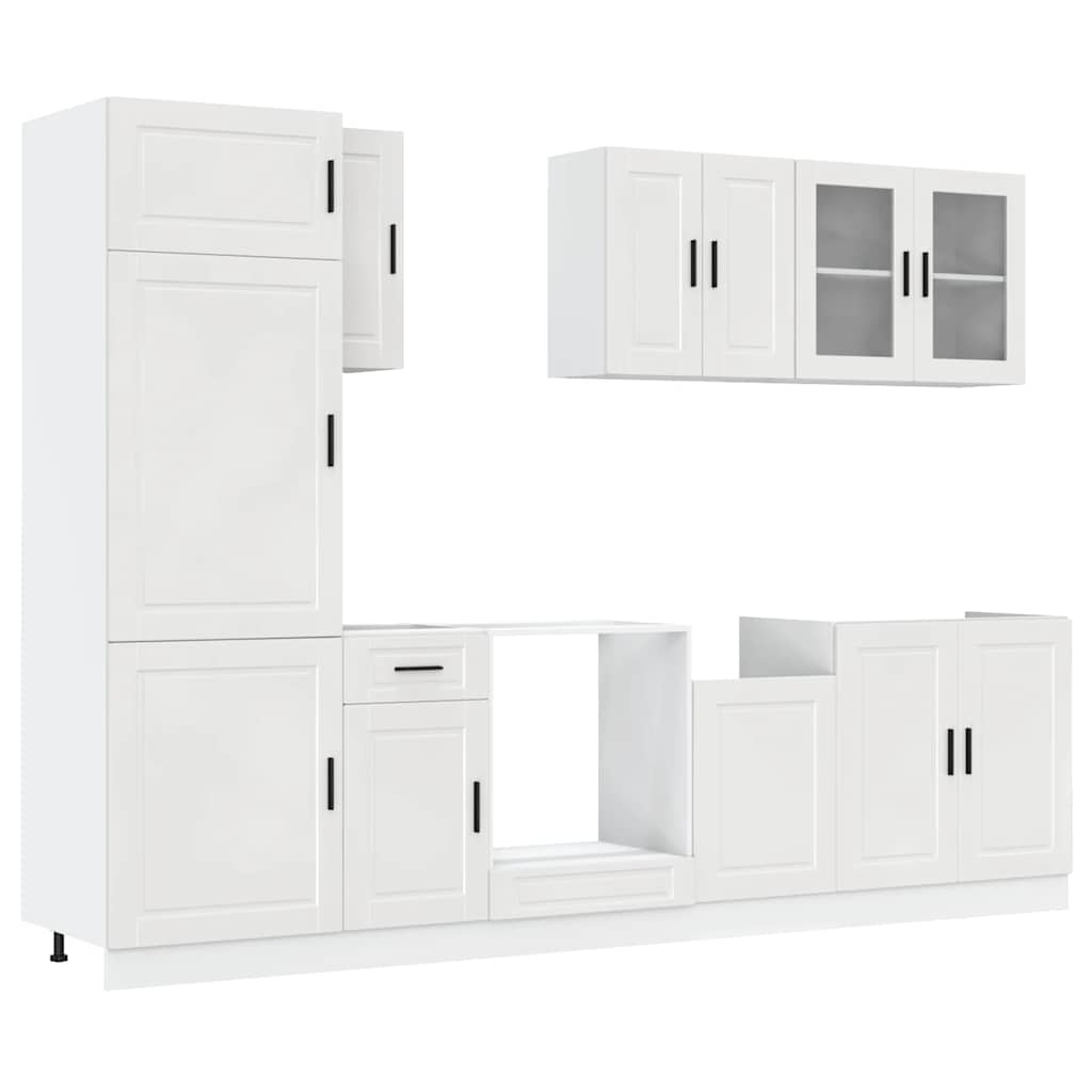 8-tlg. Küchenschrank-Set Porto Hochglanz-Weiß Holzwerkstoff