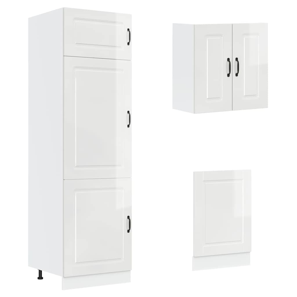 8-tlg. Küchenschrank-Set Porto Hochglanz-Weiß Holzwerkstoff