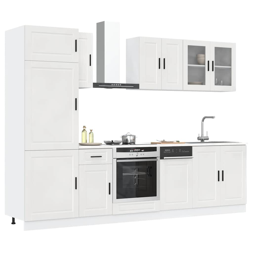 8-tlg. Küchenschrank-Set Porto Hochglanz-Weiß Holzwerkstoff