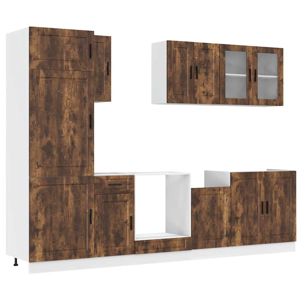 8-tlg. Küchenschrank-Set Porto Räuchereiche Holzwerkstoff