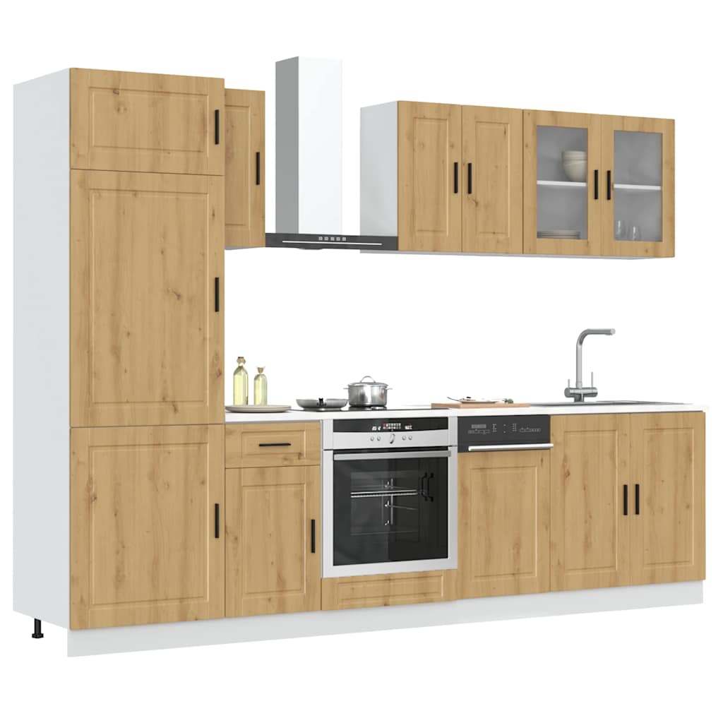 8-tlg. Küchenschrank-Set Kalmar Artisan-Eiche Holzwerkstoff