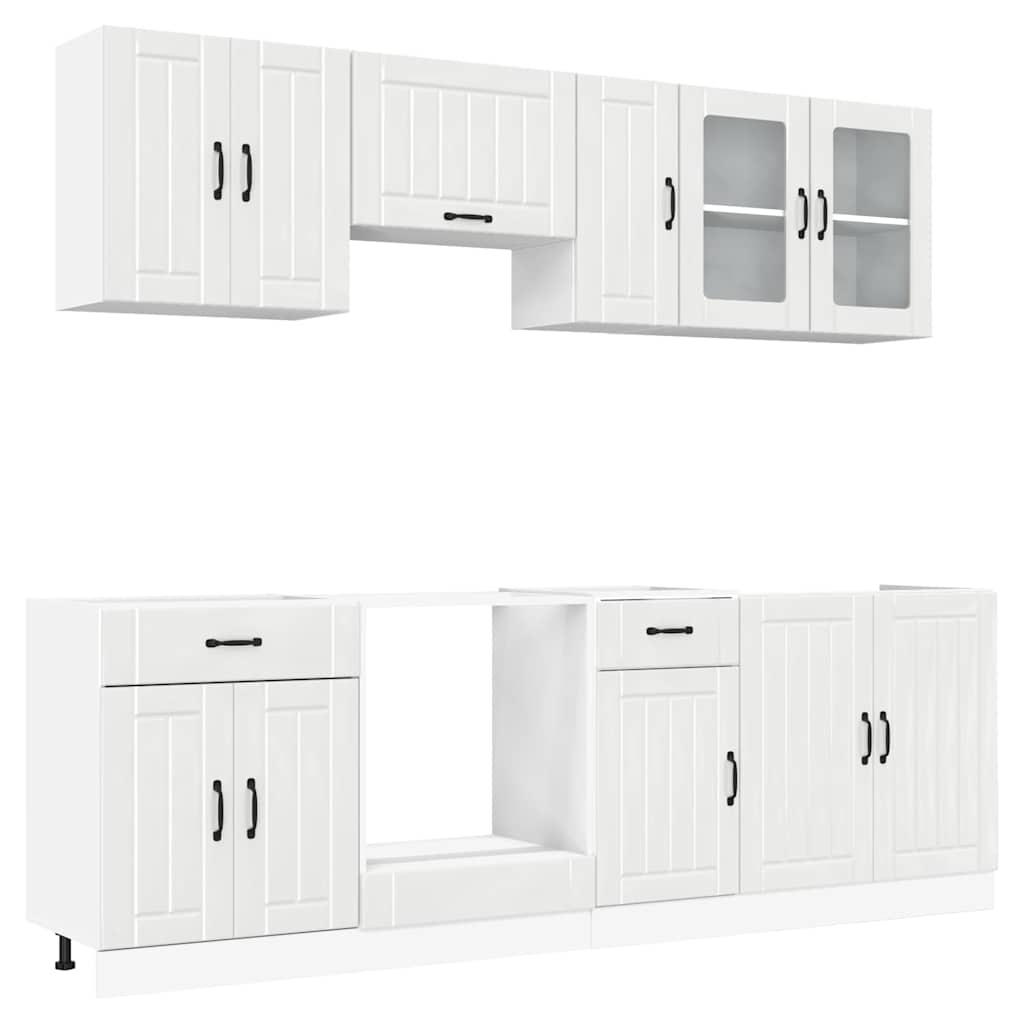 8-tlg. Küchenschrank-Set Lucca Hochglanz-Weiß Holzwerkstoff