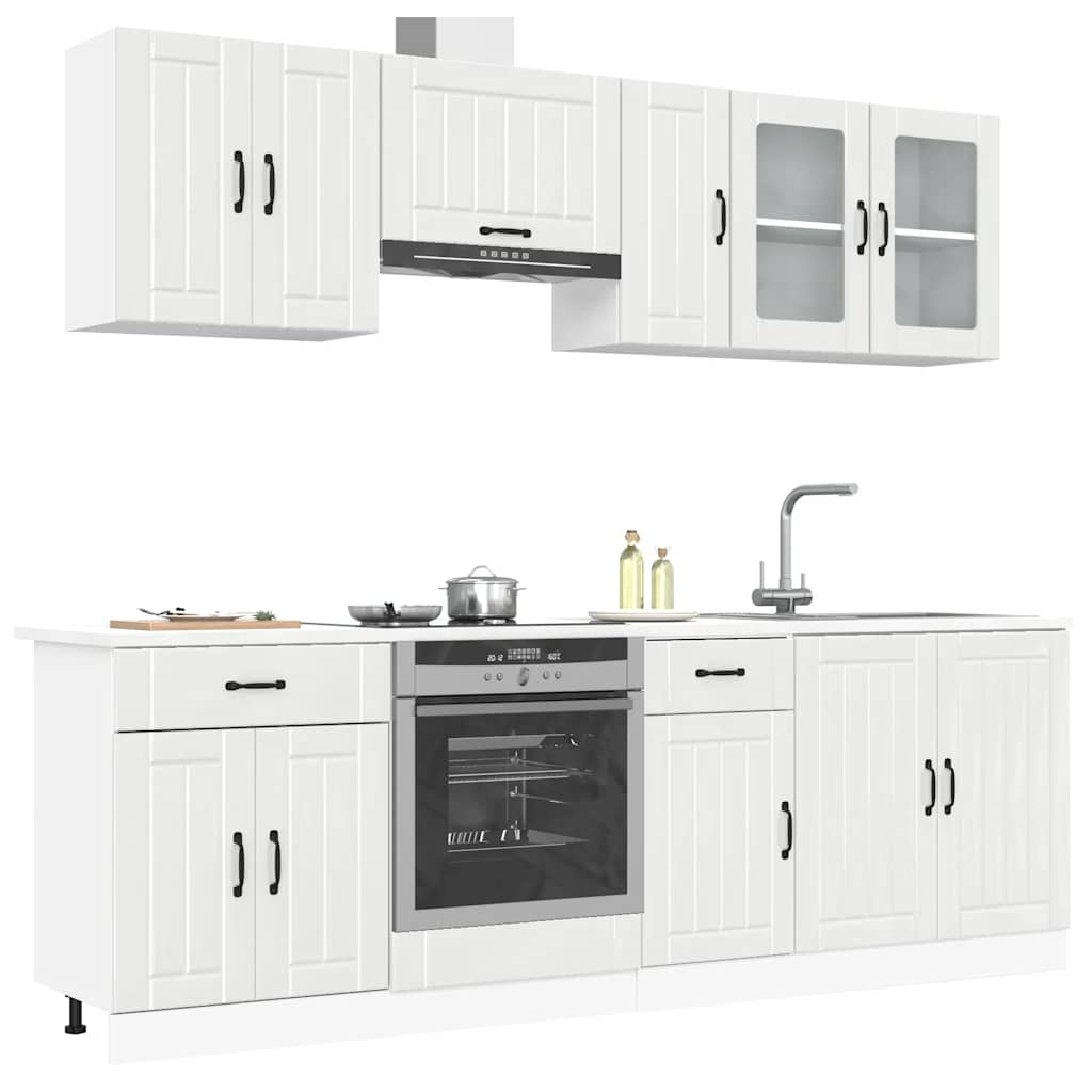 8-tlg. Küchenschrank-Set Lucca Hochglanz-Weiß Holzwerkstoff