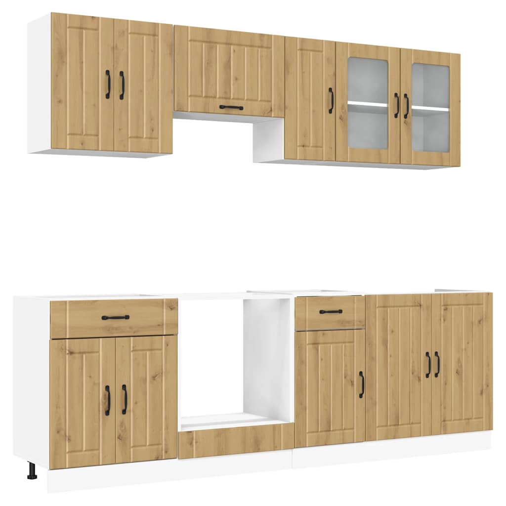 8-tlg. Küchenschrank-Set Kalmar Artisan-Eiche Holzwerkstoff