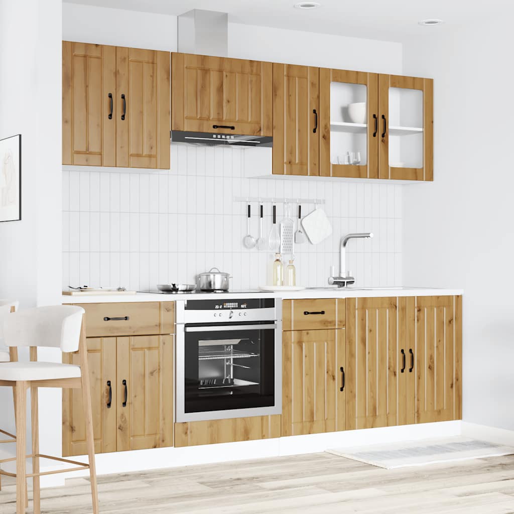 8-tlg. Küchenschrank-Set Kalmar Artisan-Eiche Holzwerkstoff