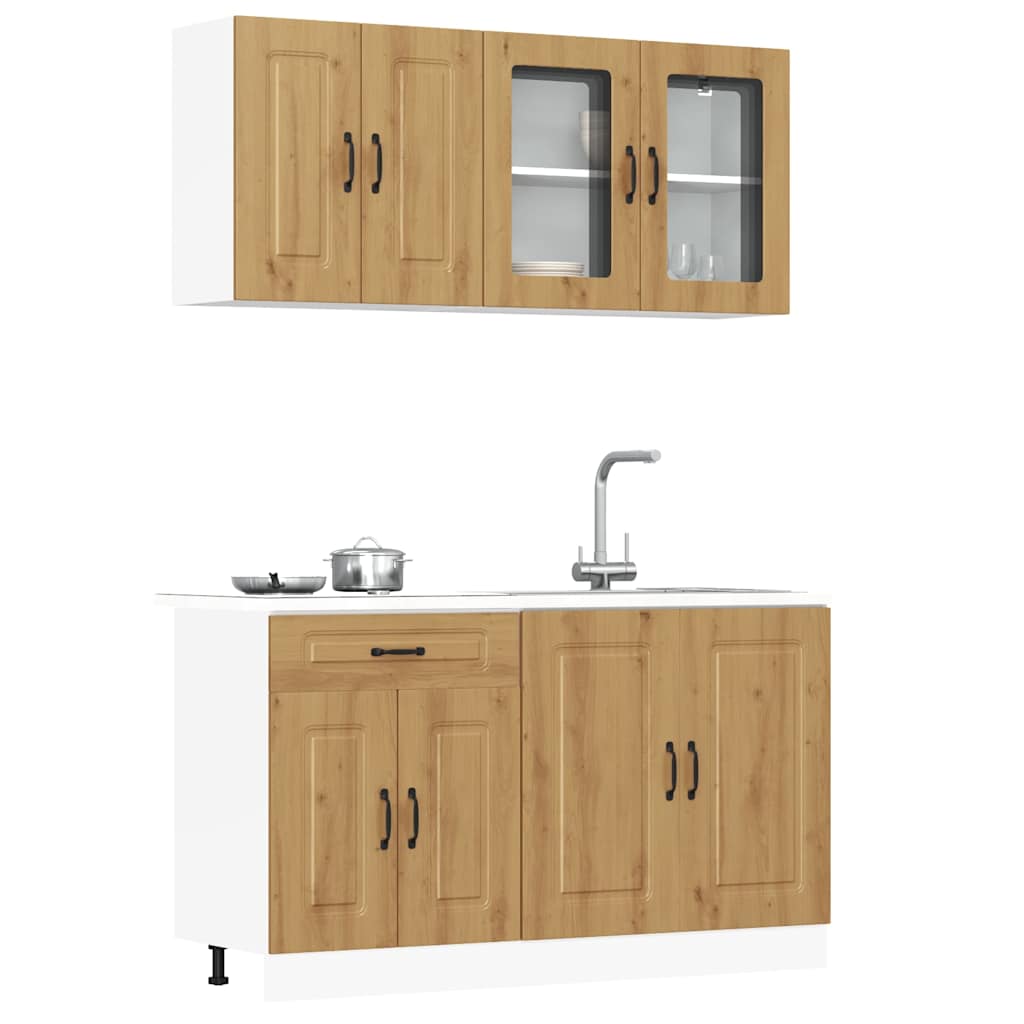 4-tlg. Küchenschrank-Set Kalmar Artisan-Eiche Holzwerkstoff